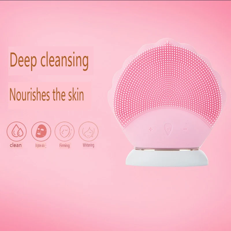 Wireless Charging Electric Facial Beauty Device, Ultrasonic Vibration,Wash Your Face Warm At 45℃,Deeply Cleanse Face Care ML-039