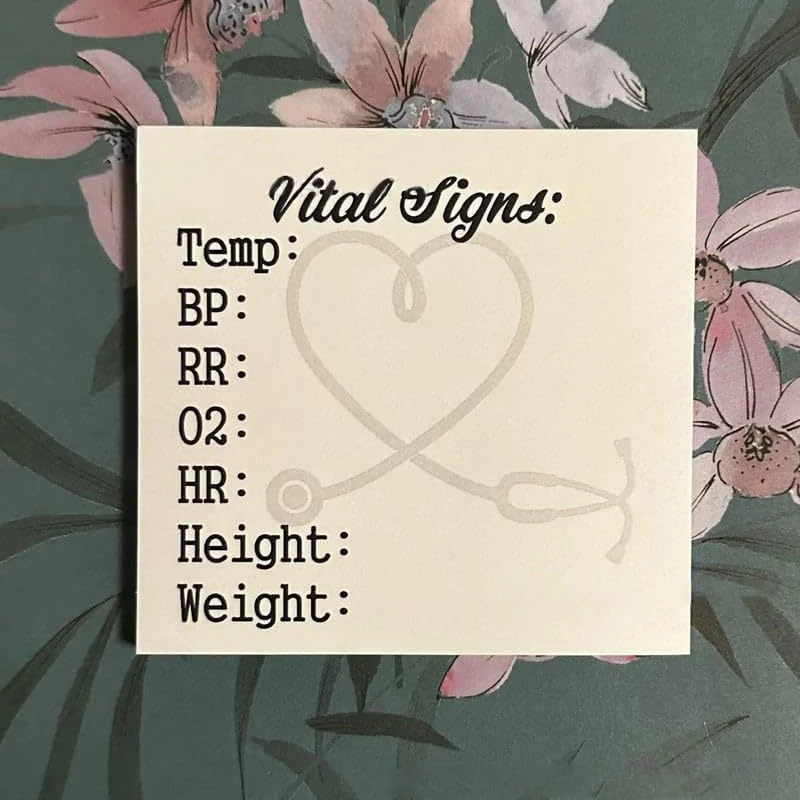 3 Inch Nurse To Do List NotepadVital Signs Sticky Notes Daily Health Monitoring Log Compact Nursing Record Pad For Patient Care