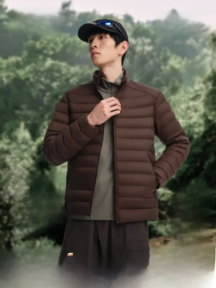 

Мужская легкая куртка Bosideng с наполнителем из 90% гусиного пуха, нейлоновая ткань, спортивный стиль, приталенный крой, повседневная, на молнии