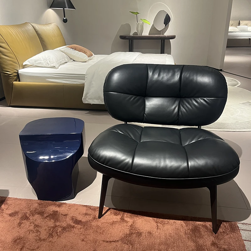 

Single Accordion Floor Relaxing Chair Sofa Couch Medieval Style Black Simple Casual Designer Living Room Armchair Furniture Home