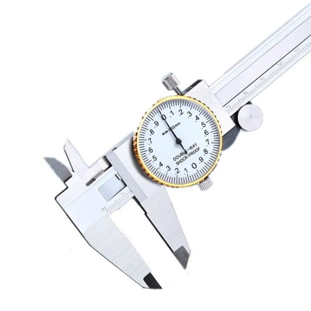 Home DIY Professional Workshop Silver Gold Vernier Caliper Dual Scale Tool Resolution 0.001 Repeatability 0.0005