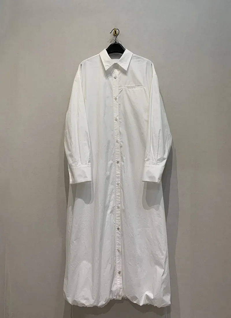 Robe chemise vintage simple japonaise, robe éducative, col rabattu, simple boutonnage, manches longues, printemps, été, nouveau, 2024