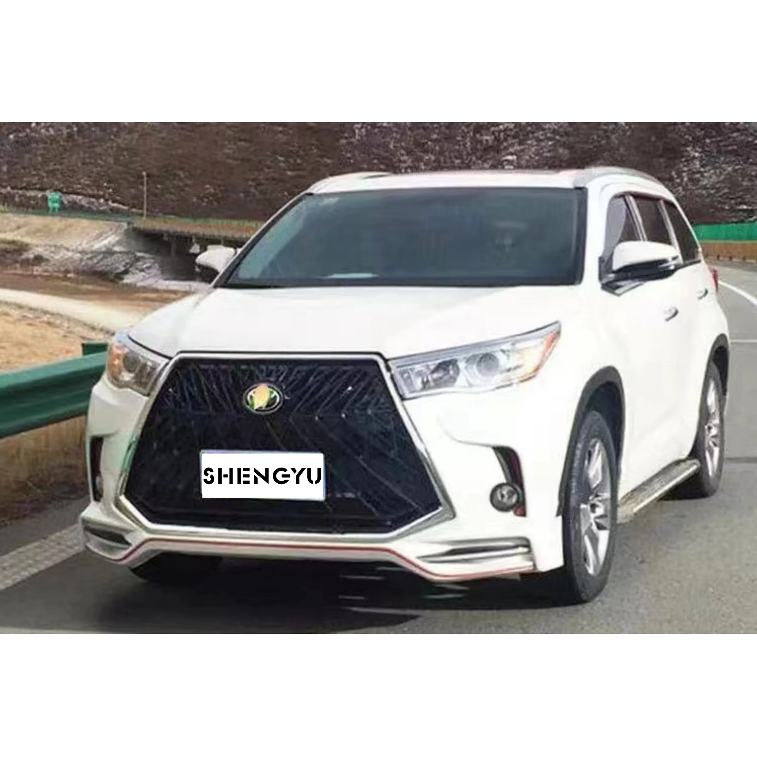 car bumper body kit suitable for Highlander 2015-2017 upgrade to Lexus model include front and rear bumper assembly with grille