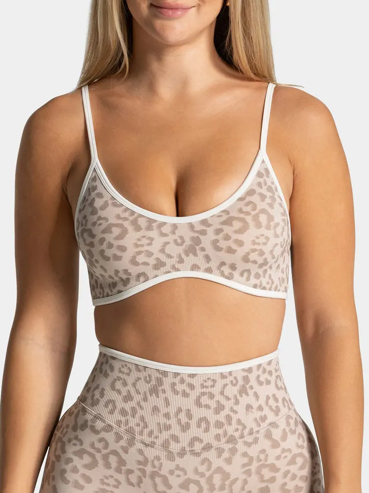 Sportbeha met luipaardprint voor dames, geschikt voor hardlopen, fitness, training en andere actieve sporten, met goede schokabsorptie. - afbeelding 2
