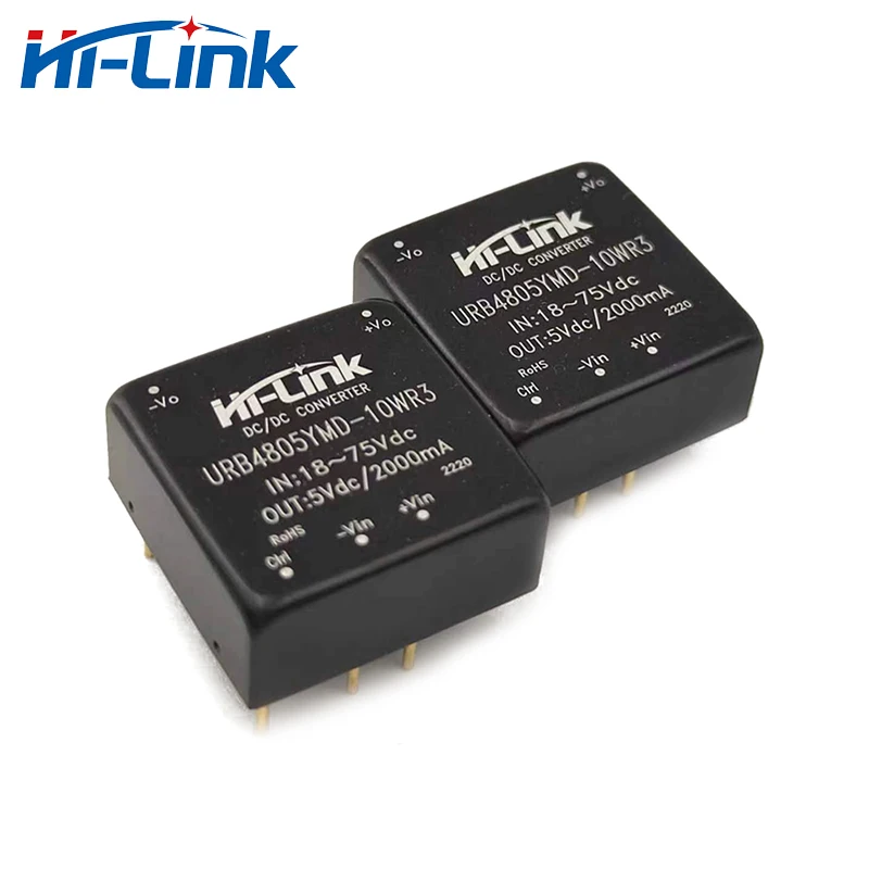 Hi-Link New URB4805YMD-10WR3 Small Size 10W 48V to 5V 2A DC DC Converter Isolated Power Supply Intelligent Module 91% Efficiency