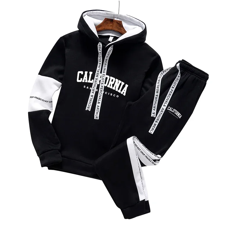 

Quality Spring Hot Sales Casual Men's Hooded Tracksuit Outdoor Daily Sports Single Sweatshirts And Sweatpants Comfortable Print