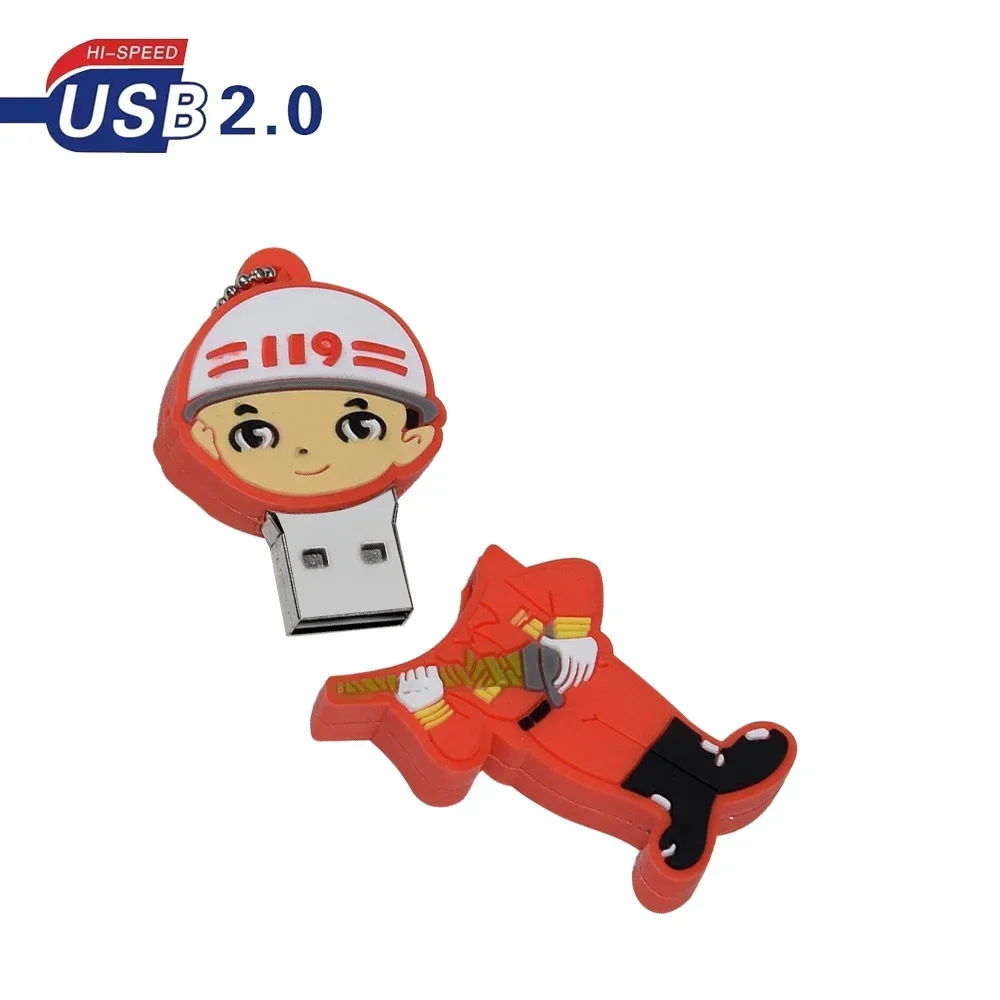 Clé USB 2.0 de style camion de pompier de dessin animé, clé USB, clé USB, disque U, mémoire, 128 Go, 64 Go, 32 Go, 16 Go, 8 Go, 4 Go