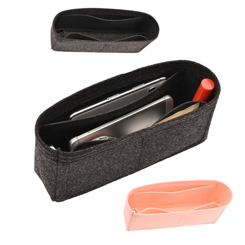 Felt Insert Bag Organizer,Makeup Organizers With Lipstick Holder,Liner Fit for Fendy Bague tte Bag