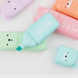 6pcs/Set Cute Cartoon Mini Highlighter Pens Kawaii Pastel Colors Manga Markers Scrapbooking Diary Highlighter Stationery