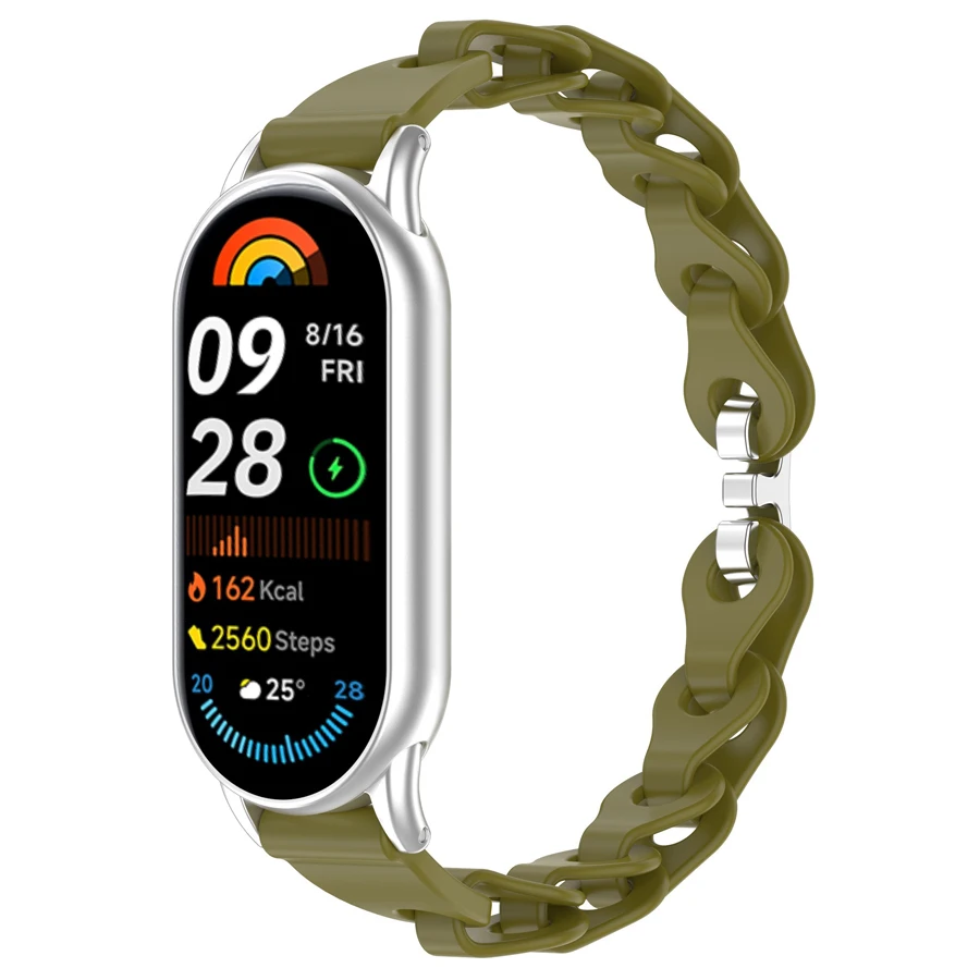 Holle Siliconen Band Voor Xiaomi Mi Band 10 9 8 Officiële Stijl Repalcement Horlogeband Armband voor Xiaomi Mi Band 8 9 10 Band