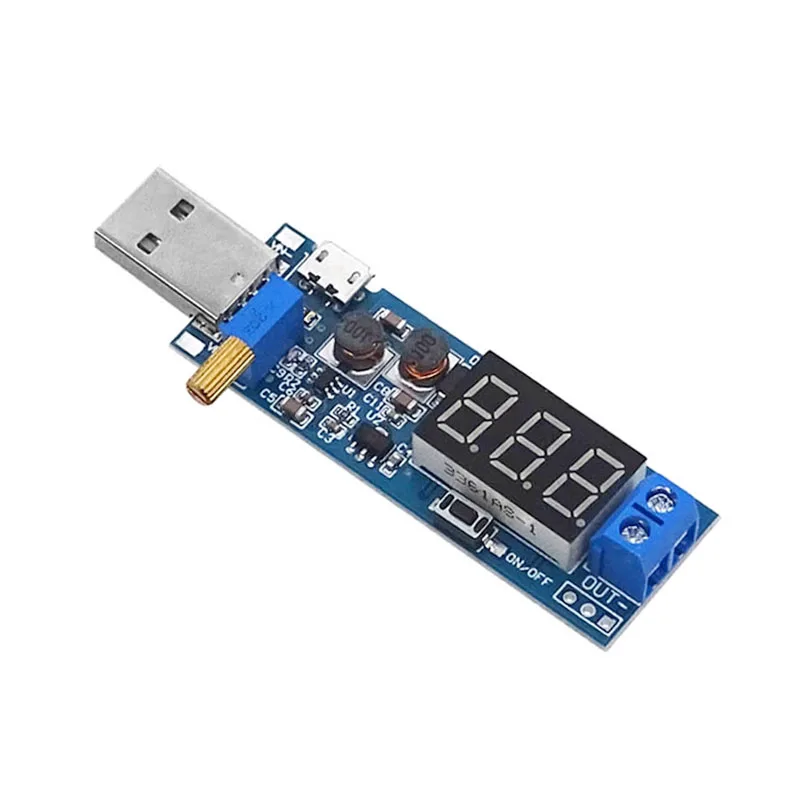 DC-DC Buck Boost Converter Module - Adjustable Output 1.2V-24V, Step Up/Down Voltage Regulator (5V to 3.3V/12V, USB Compatible)