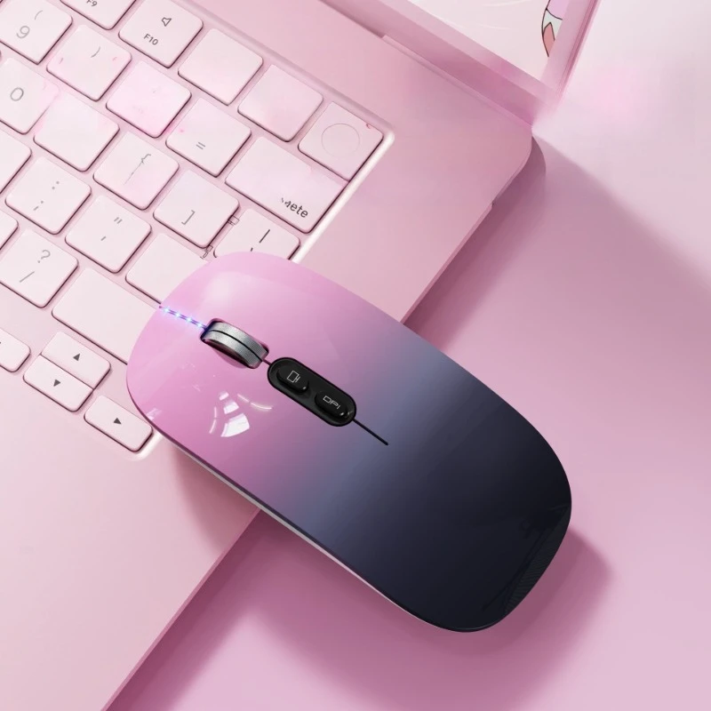 Wireless Bluetooth Mouse with Battery Level Indicator DPI Adjustable Compact Portable Silent Tri-mode Mouse Rechargeable Mouse