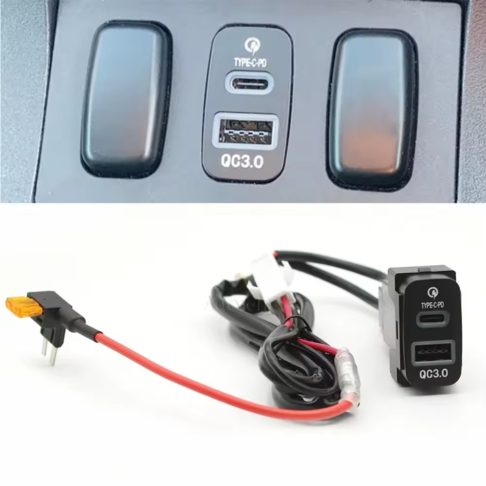 1pc מטען מהיר לרכב TYPE-C PD USB ממשק שקע לשימוש עבור מיצובישי אאוטלנדר לנסר פאג'רו ספורט ASX V73 V93 V97