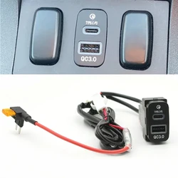 1pc Quick Charge Car Charger TYPE-C PD USB Interface Socket Use For Mitsubishi Outlander Lancer Pajero Sport ASX V73 V93 V97