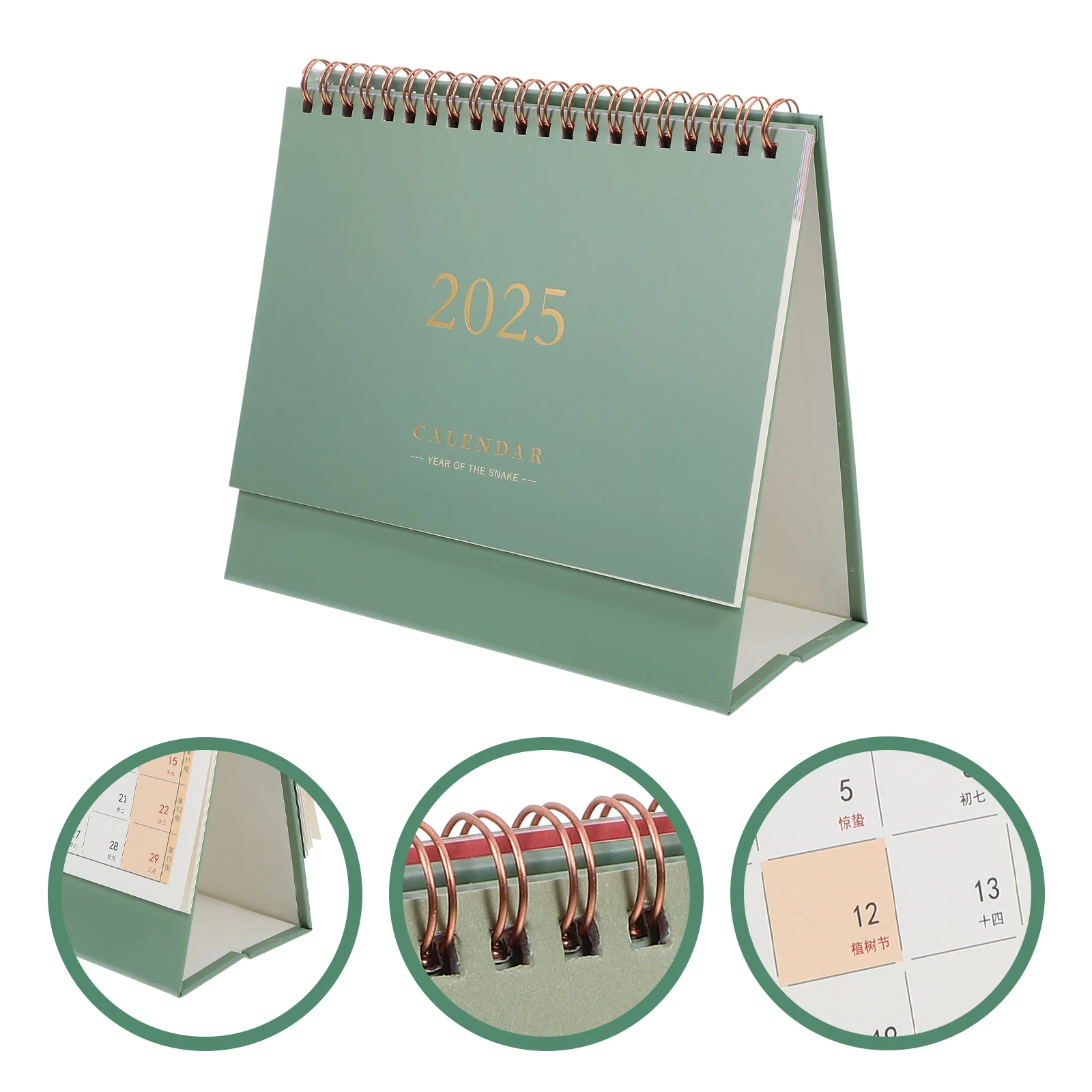 

Foil Desk 2024 Spiral Bound Office Desktop Thick Paper Sturdy Metal Wire Binding Minimalist Style Stand Up Table