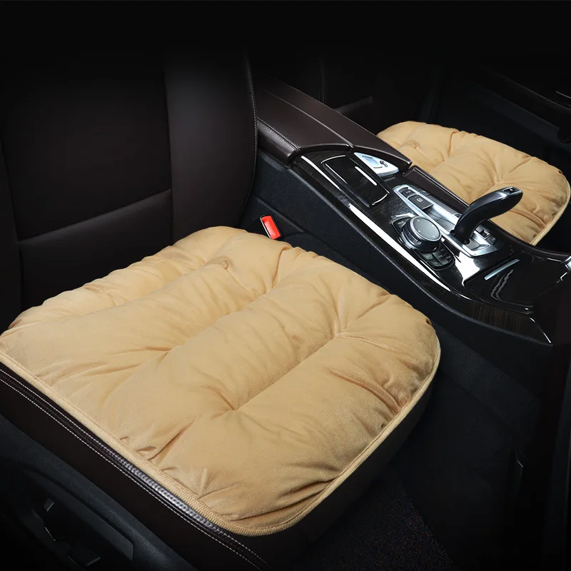 

2pcs soft plush car seat cushion Autumn and winter warm essentials Multi-purpose Car, office, home and other scenes applicable