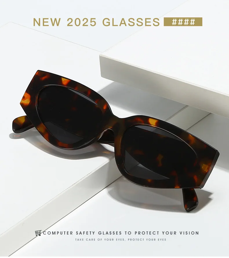 Neue Vintage Cat-Eye Sonnenbrille für Damen und Herren, Marken-Rundbrille, Ovale Sonnenbrille für Männer und Frauen – Detail 11