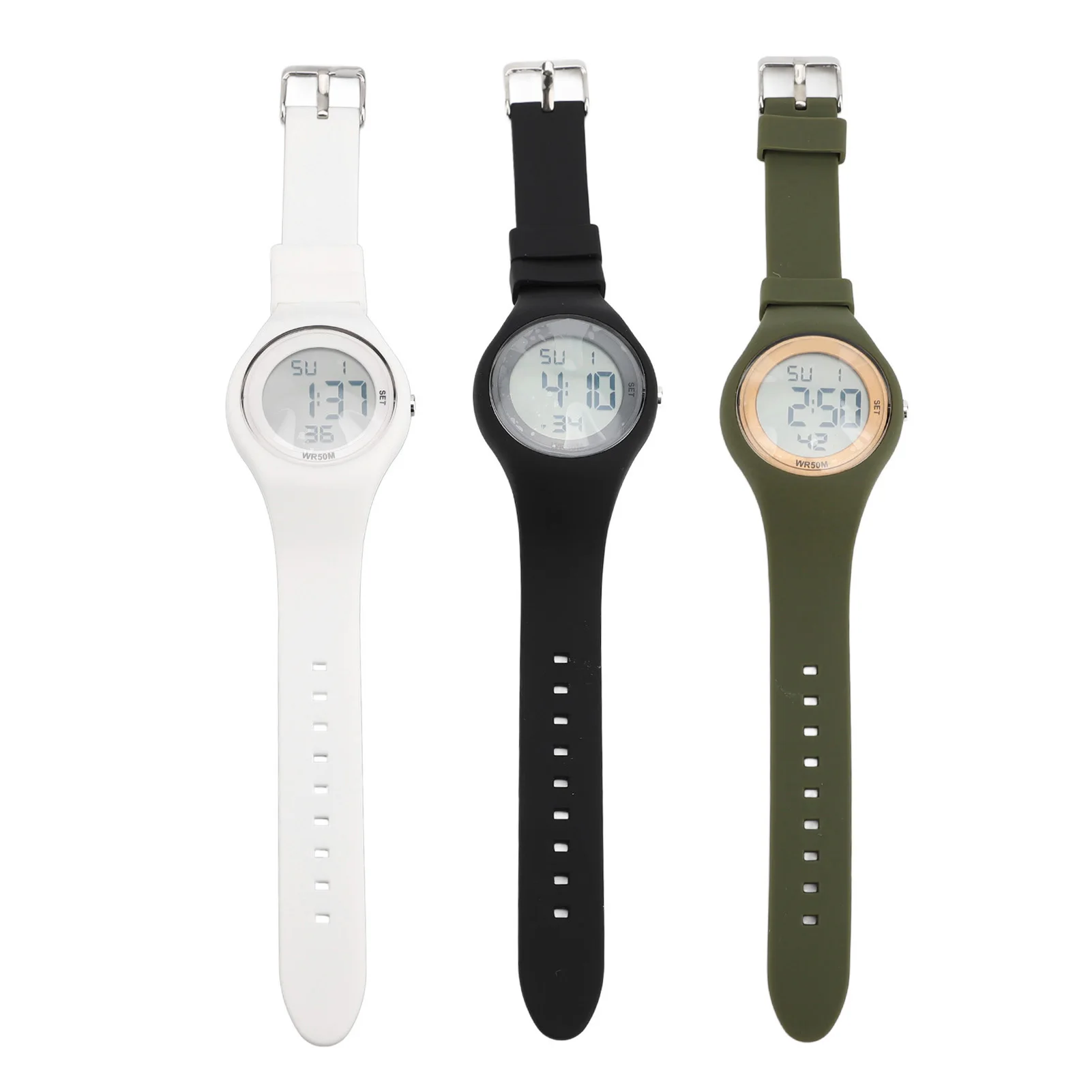 

Детские цифровые часы, водонепроницаемые, с будильником, секундомером, подсветкой EL, шагомером, календарем, мягкий ремешок для мальчиков и девочек от 5 до 15 лет