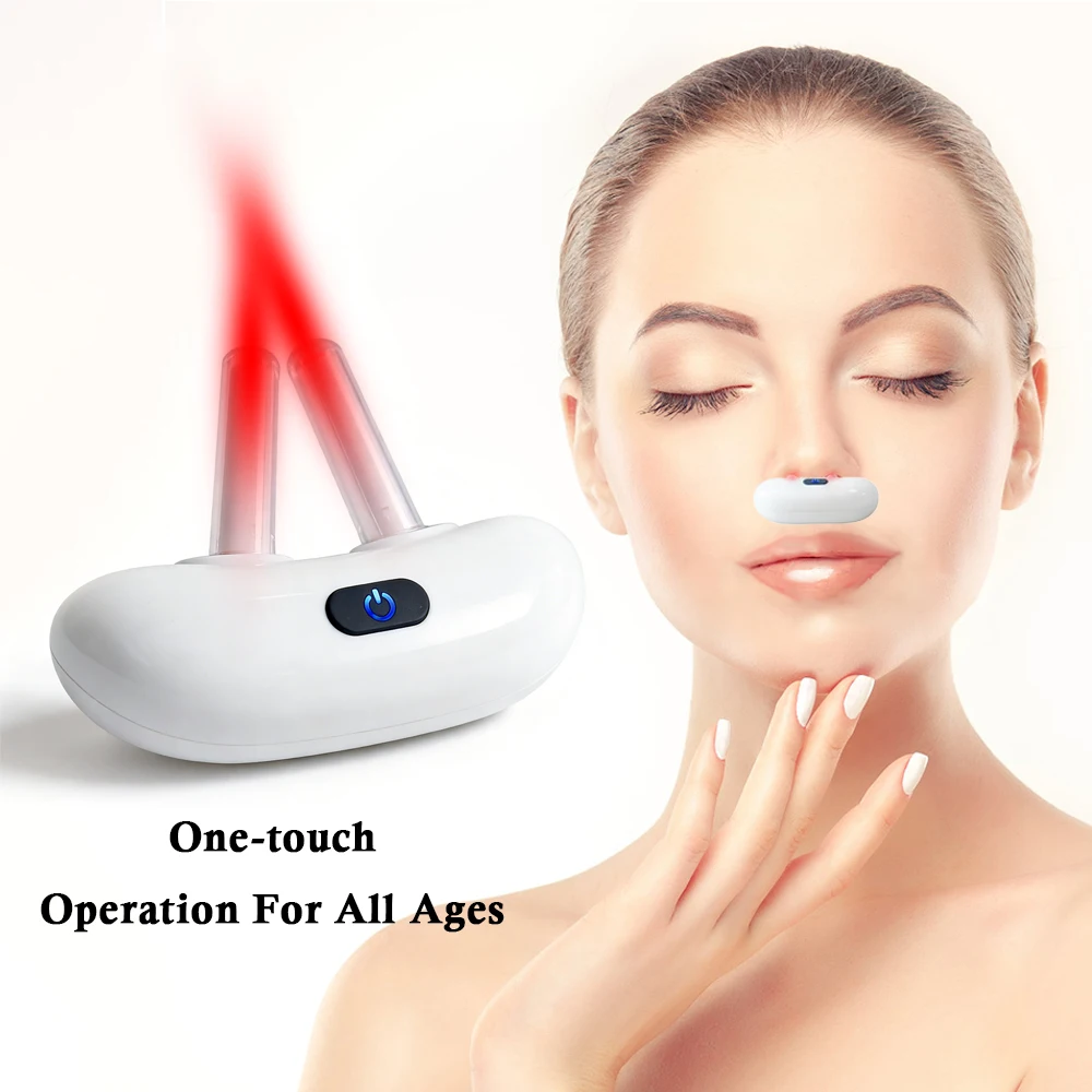

Rechargeable Red Light Nasal Phototherapy Device Low Frequency Pulse Runny Sneeze Treatment Runny Itchy Rhinitis Relief