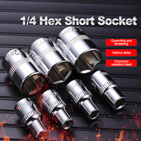 Socket Chrome Vanadium Steel 1/4 Inch Drive 6-Point 10mm Socket 6 Point Socket DIY Hand-making Household Maintenance Tool