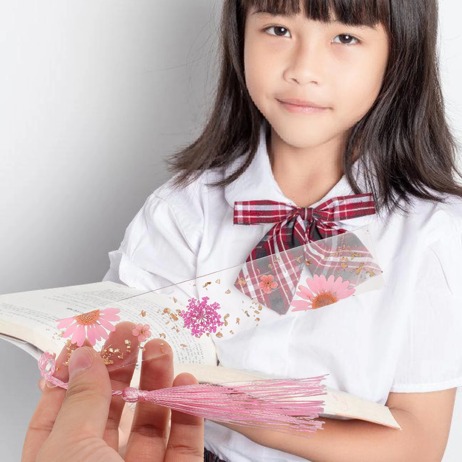 

2 Pcs Resin Handmade Students Bookmarks Vintage Tassels Purple Pink Students Reader Tassels Bookmarks For Kids Gifts