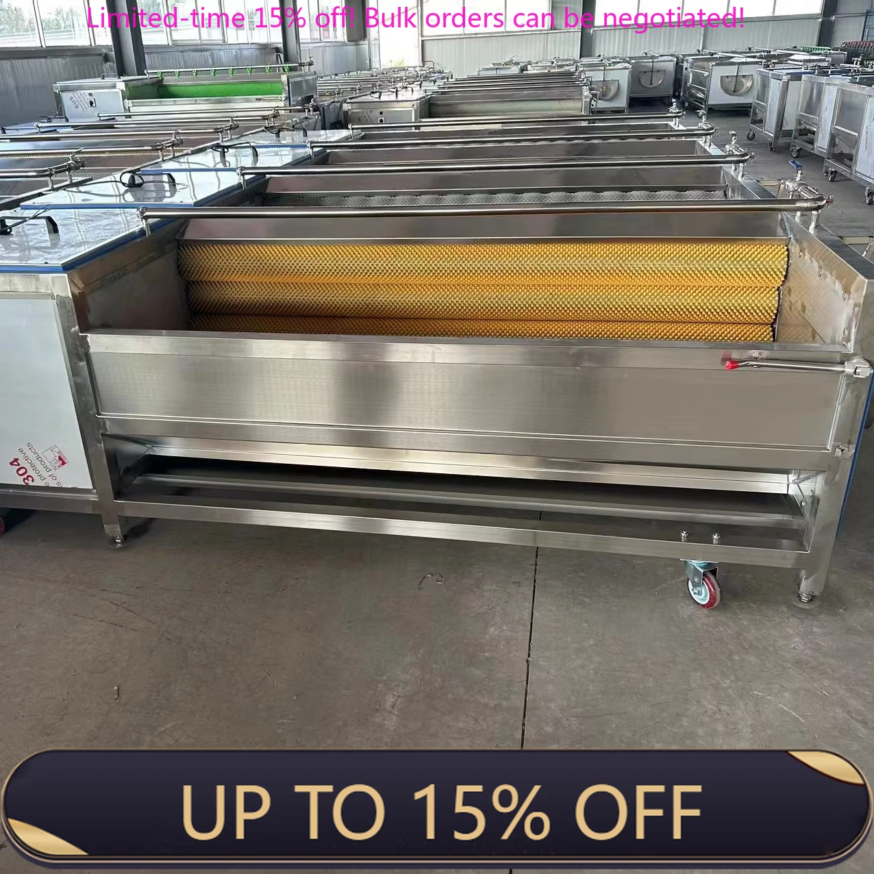 

Industrial Kitchen Equipment High Efficiency Vegetable & Seafood Washer Carrot Cleaning Brush Roller For Home Use And Farm