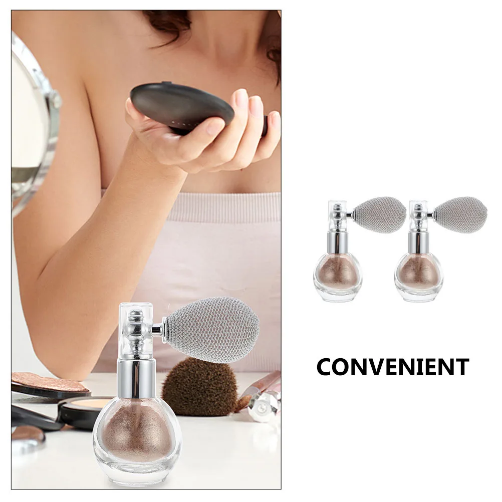 2 個グリッタースプレーボトルメイクアップハイライターパウダースプレーヤーヘアボディスパークリングきらめくパウダー装飾ギフト