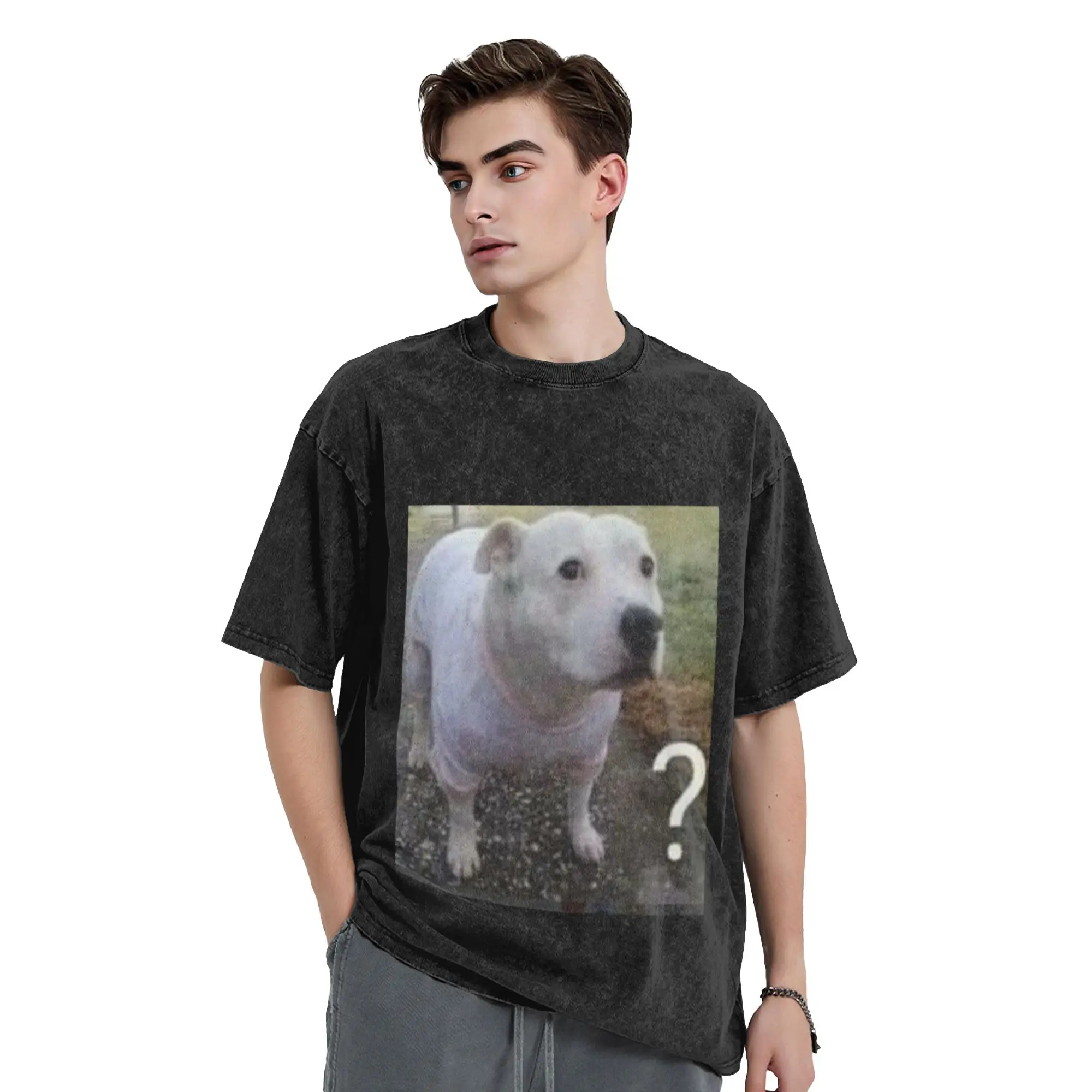 Confused Doggo Classic Stylish A T-Shirt Oversized Short Sleeve Men's Women's Cotton Tees Tops