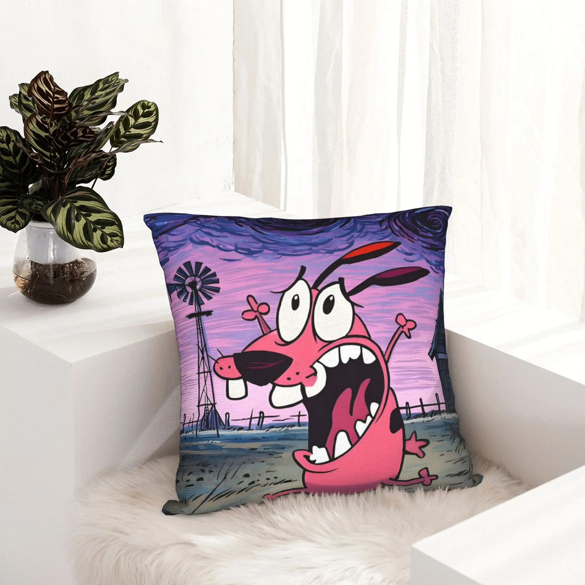 Anime Whirlwind Courage Throw Pillow Case for Living Room Cobarde Nordic Cushion Cover Soft Pillowcase