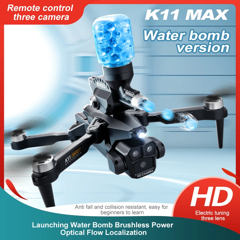 KOXIDA K11 MAX Brushless Drone 4k Aerial Photography Three Lens Spray Water ball Toy Quadcopter Remote-Controlled Aircraft Gifts - Image 3
