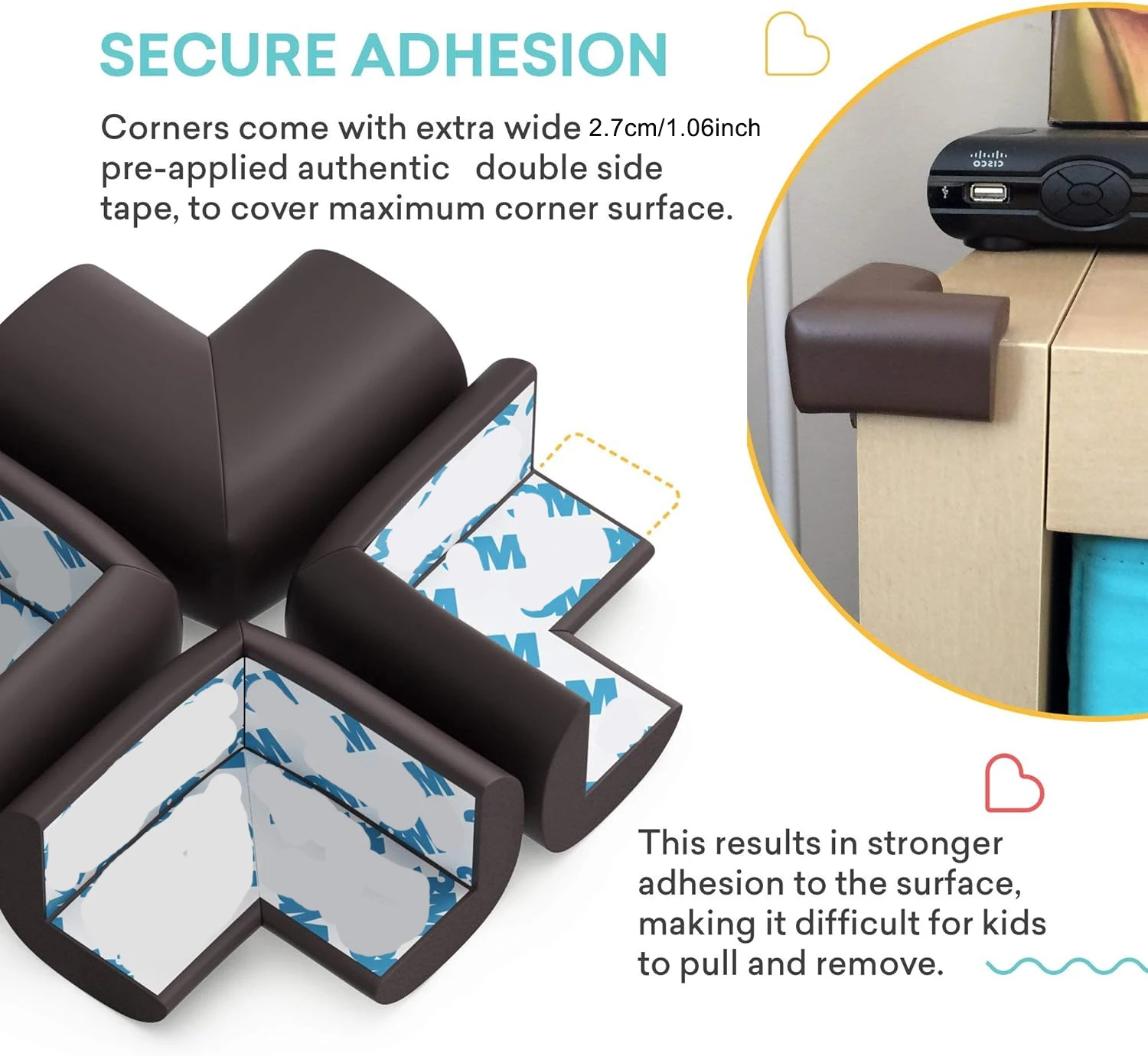 4 قطع من واقيات الزوايا الناعمة المقاومة للأطفال - واقي زوايا الطاولة المطبق مسبقًا لمصد أثاث سلامة الأطفال وحافة حادة 2027