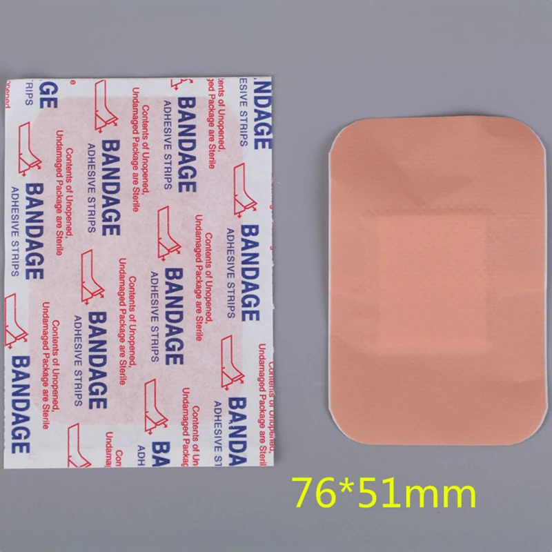 20Pcs 76*51Mm Hypoallergeen Non-woven Zelfklevend Wondverband Band Aid Bandage Grote Wond Ehbo outdoor Gereedschap