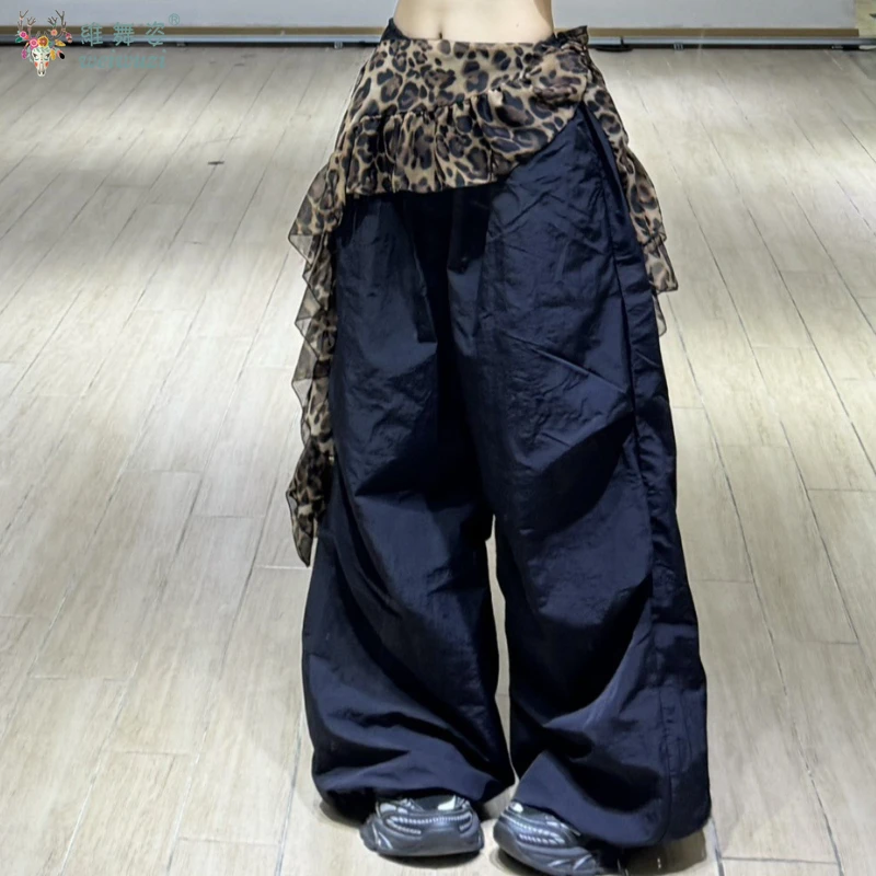 Abbigliamento per danza del ventre per donna Sciarpa per fianchi con stampa leopardata Danza jazz Tenda per scoreggia Sciarpa per pratica di danza orientale per adulti