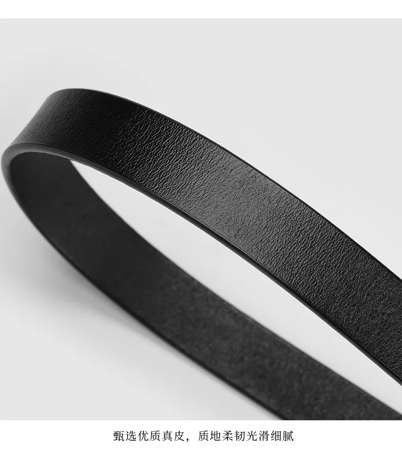 1.8cm Width Leather Belt for Women Zinc Alloy Silver Buckle Split Leather Casual Belt Genuine Leather Thin Belt Female Vintage