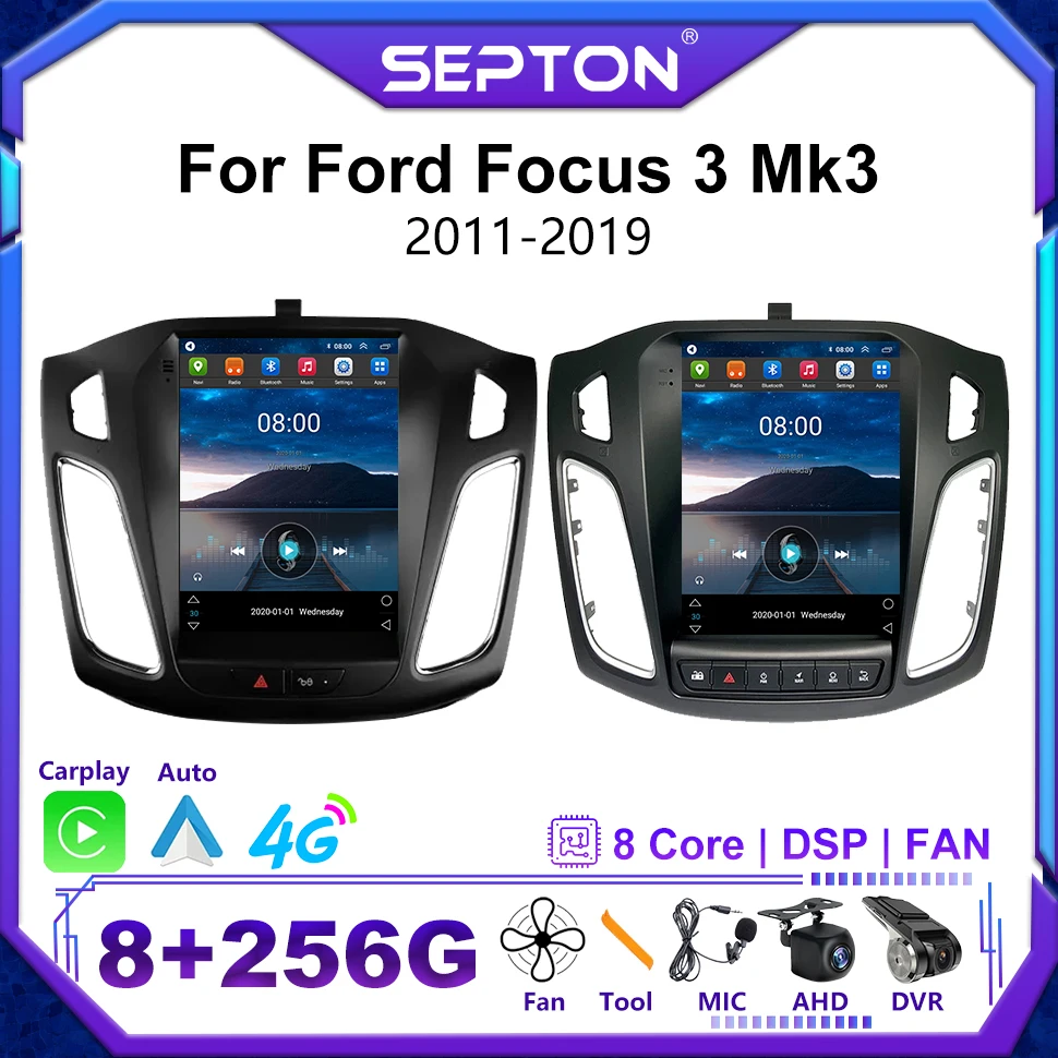 

SEPTON Android 12 9.7" Car Radio for Ford Focus 3 Mk3 2011-2019 CarPlay Multimedia Player Navi Stereo GPS 4G 2 Din Head Unit