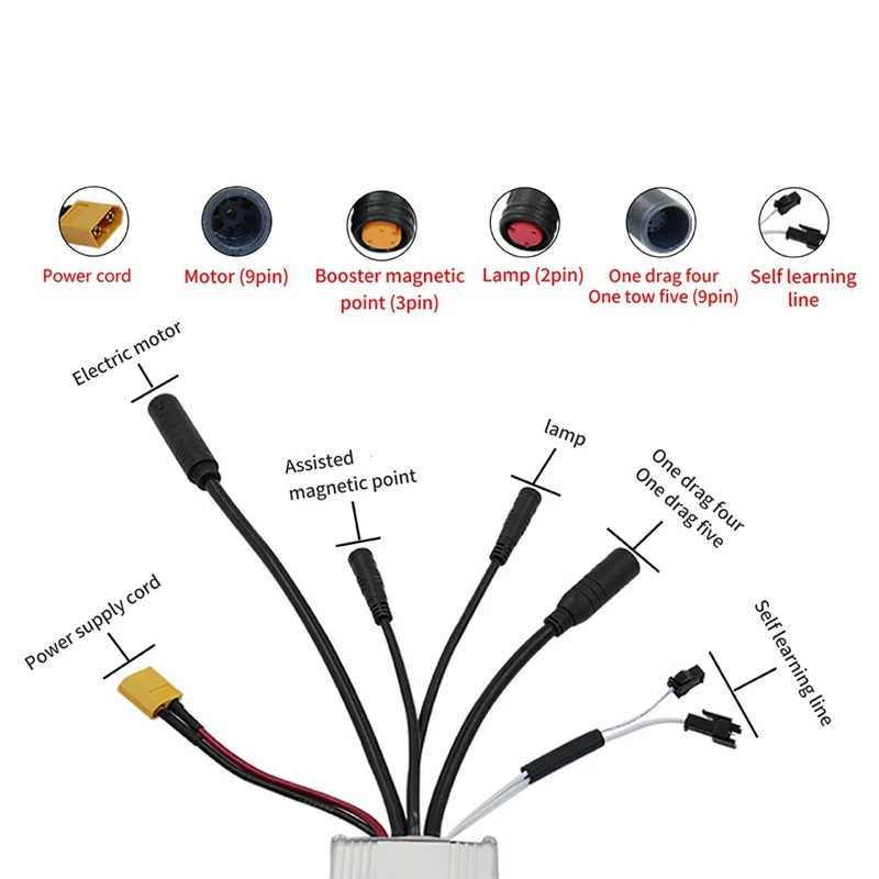 Sine Wave Tri-Mode Controller For 24V 36V 48V 250W350W Electric Bicycle Motor Lithium Battery Modification