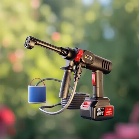Lavadora de coche inalámbrica, pistola de agua de alta presión para el hogar, agarre de carga, batería de litio de alta potencia, refuerzo fuerte