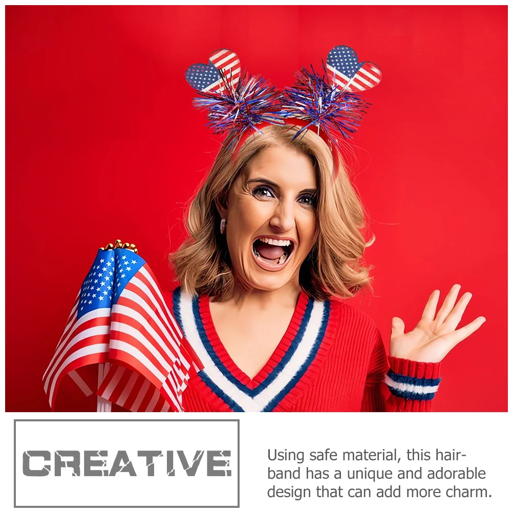 

5Pcs Independence Day Themed Headbands Party Decoration Cosplay Headdress Luminous Hoops for Men Women Holiday Celebrations