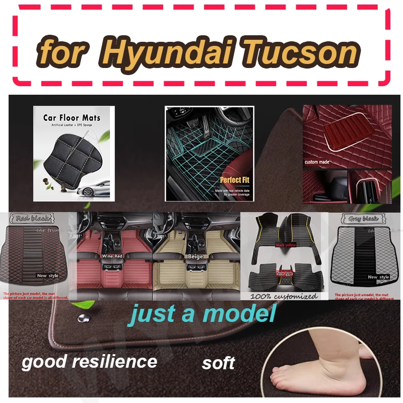 

LUXURY Car Floor Mats For Hyundai Tucson 2018 2017 2016 2015 Auto Interior Accessories Car Floor Mats