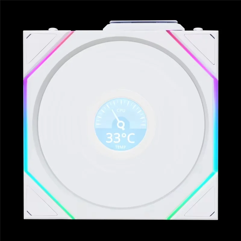 New-Lian Li UNI Fan TL Беспроводной ЖК-вентилятор 120 Вентилятор UNI FAN TL Беспроводной вентилятор с ЖК-дисплеем Корпус компьютера Вентилятор 120 мм (белый)