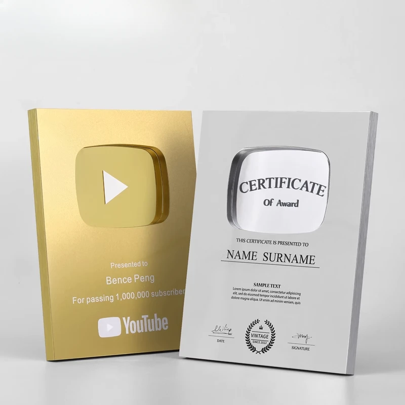 

Кнопка игры на YouTube, серебро, золото, медаль YouTube, украшение на стену, интернет-знаменитости