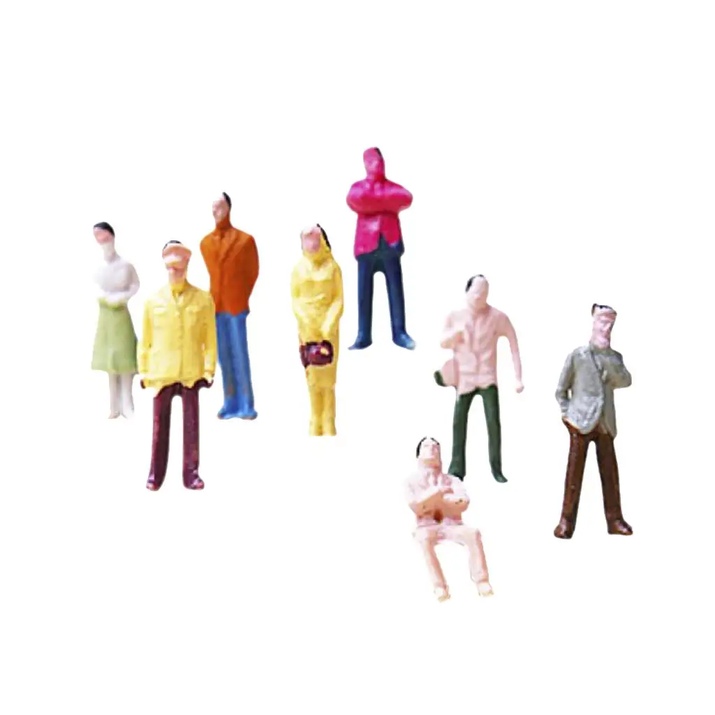 100 stuks 1: 100 geschilderde actiefiguren, modeltreinen en mensenspeelgoed