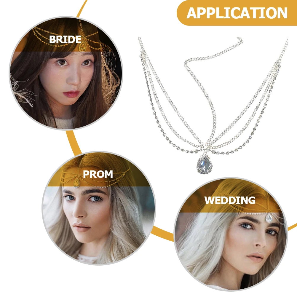 

Stable Chain Hair Jewelry For Women Bridal Wedding Festival 70S Accessories Elegant Forehead Band Headpiece Chain