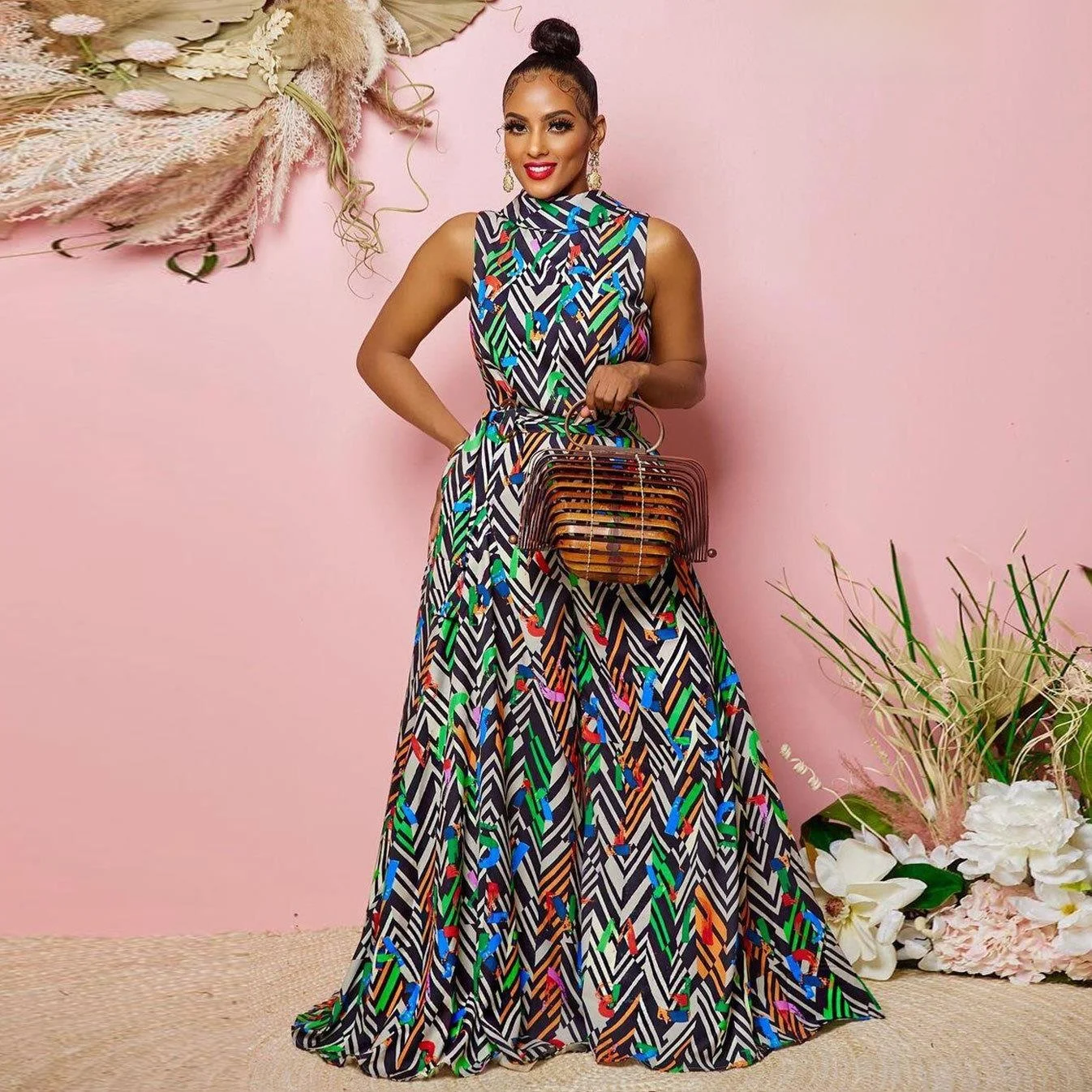 Mono de Pierna Ancha con Estampado Floral para Mujer, Estilo Británico, Ajuste Cómodo, Material de Traje, Sin Marca Registrada