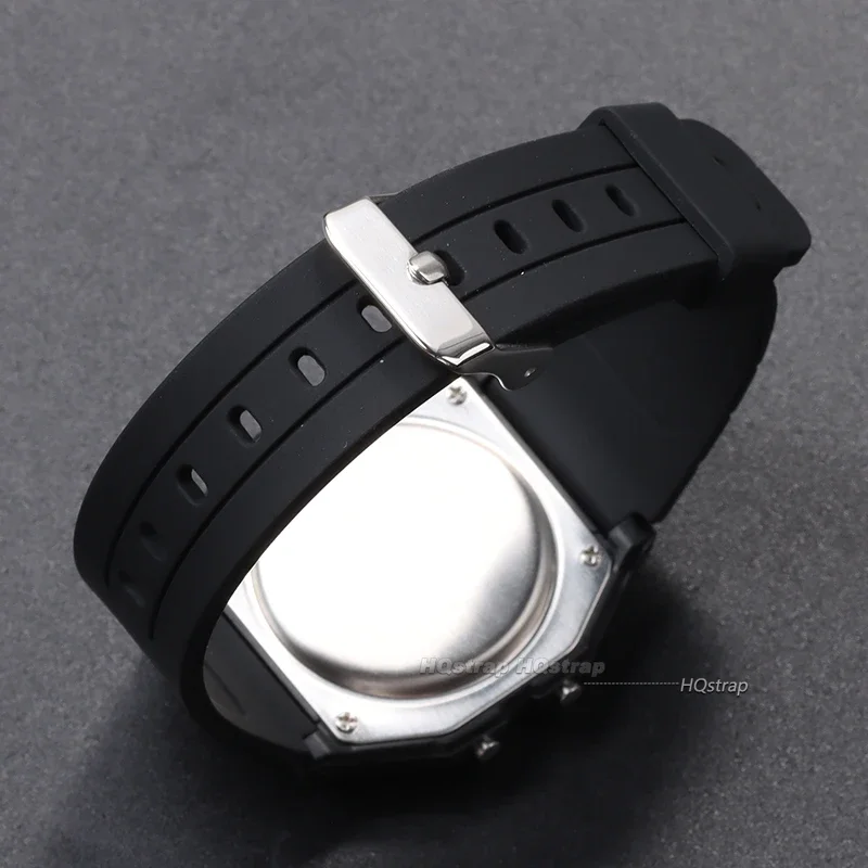 18mm Silicone Rubber Strap for Casio W800H W800H A158/168 AE1200/1300 SGW400 F91W F84 F105/108 Soft Black Watchband Bracelet