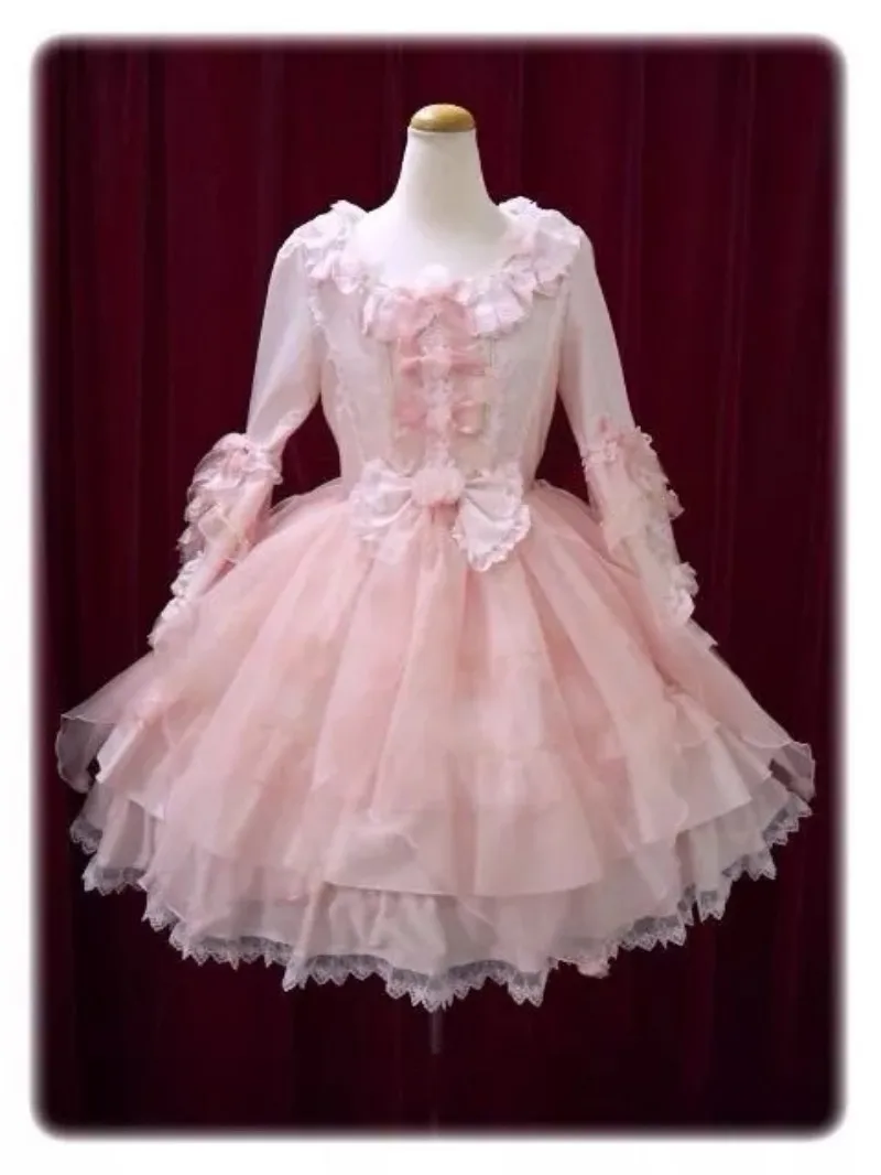 

Sexy sissy French maid pink satin lockable see through lace ruffle edge dress maid cosplay costume customizable