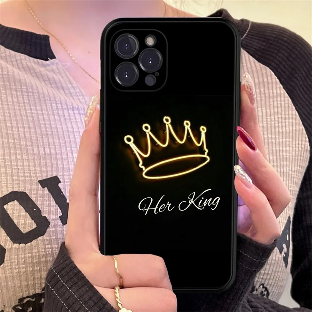 King Queen Princess Phone Case Silicone Soft for iphone 15 14 13 12 11 Pro Mini XS MAX 8 7 6 Plus X XS XR Cover image 4