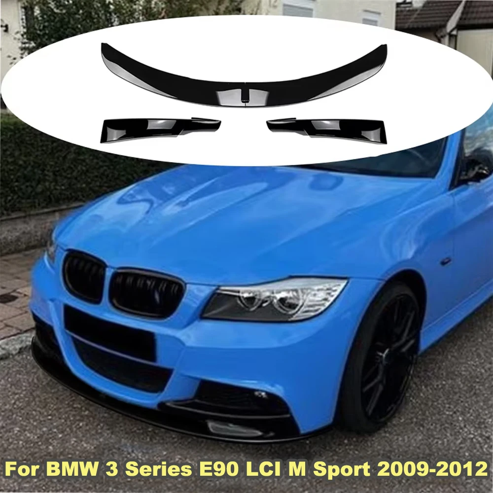 

3PC For BMW 3 Series E90 LCI M Sport 2009-2012 Car Front Bumper chin Lip Spoiler Lower Diffuser Splitters Cover Guard Trim