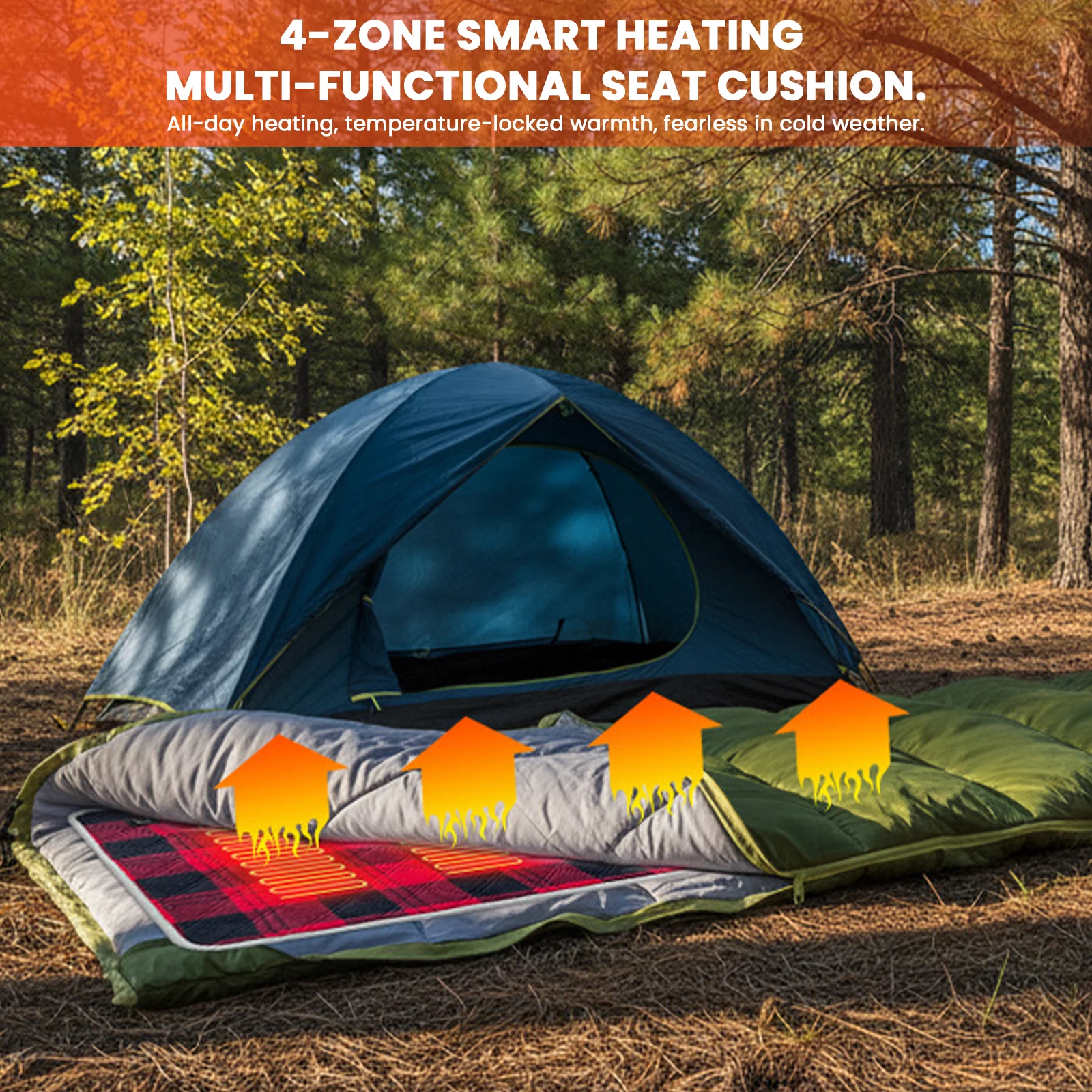 

5 В USB-подушка для стула с подогревом Power Bank в комплект не входит складная подушка с подогревом складная подушка для сиденья с подогревом для кемпинга, рыбалки, офиса