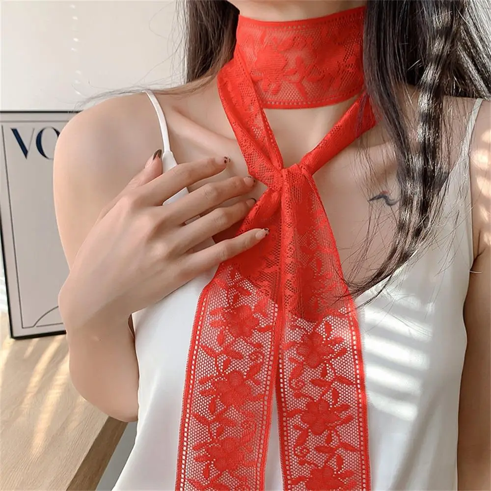 

Headscarf Embroidered Skinny Neckerchief Narrow Long Thin Ribbon Scarf Multifunctional Bag Handle Headbands Choker Hair Scarf